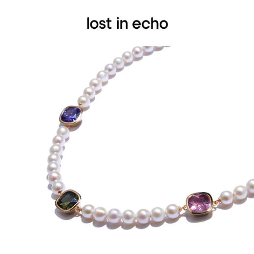 [捡漏价]lost in echo 原创设计师品牌 彩钻珍珠choker项链 商品图3
