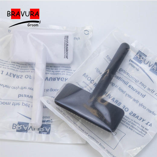 宠物黑白针梳 长柄 RA203软针（白） RA204硬针（黑）意大利BRAVURAGROOM  商品图5