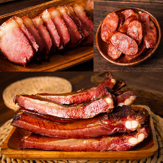 【一姐家乡四川特产】麻辣/五香/广味香肠 五花/后腿腊肉/排骨  可直接吃也可以炒菜吃！吃货必尝！【保质期6个月】 商品图0