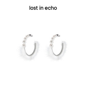 lost in echo 原创设计师品牌 珍珠渐变大环绒毛耳环