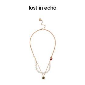 泫雅同款lost in echo 原创设计师品牌 珍珠彩钻吊坠双层项链