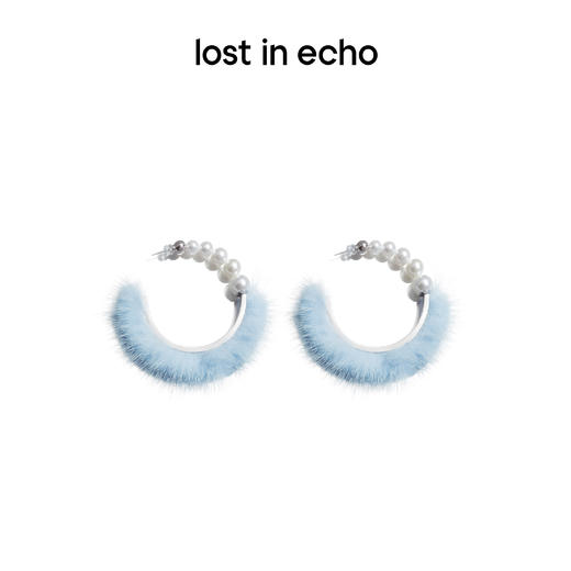 lost in echo 原创设计师品牌 珍珠渐变大环绒毛耳环 商品图3