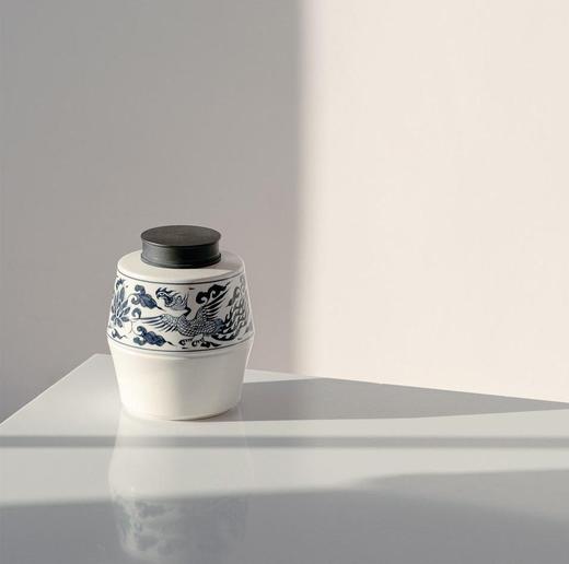 梵山堂景德镇茶叶罐茶仓苏打釉收回青花山水诗文中式陶瓷茶罐高端茶罐 商品图6