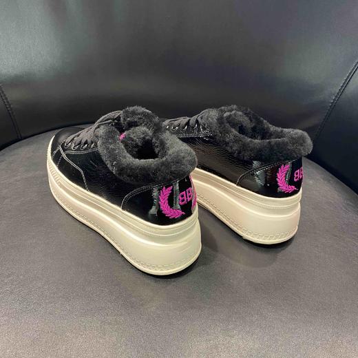 lfgj jeans AE702 加绒加厚小白鞋冬季新款女鞋内增高松糕底厚底舒适真皮百搭 商品图9