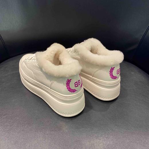 lfgj jeans AE702 加绒加厚小白鞋冬季新款女鞋内增高松糕底厚底舒适真皮百搭 商品图6