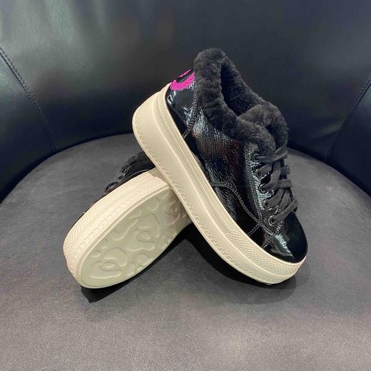 lfgj jeans AE702 加绒加厚小白鞋冬季新款女鞋内增高松糕底厚底舒适真皮百搭 商品图11