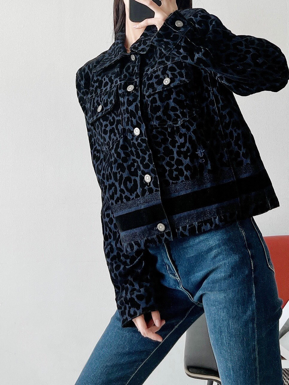 dior迪奥 植绒牛仔夹克外套