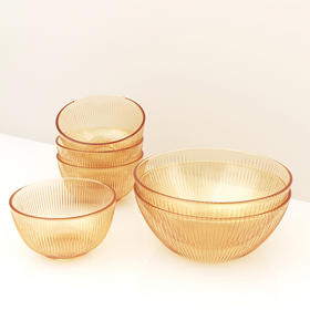 伊斯顿ins风茶色玻璃麦片碗沙拉碗意面碗耐高温大号汤碗微波炉专用