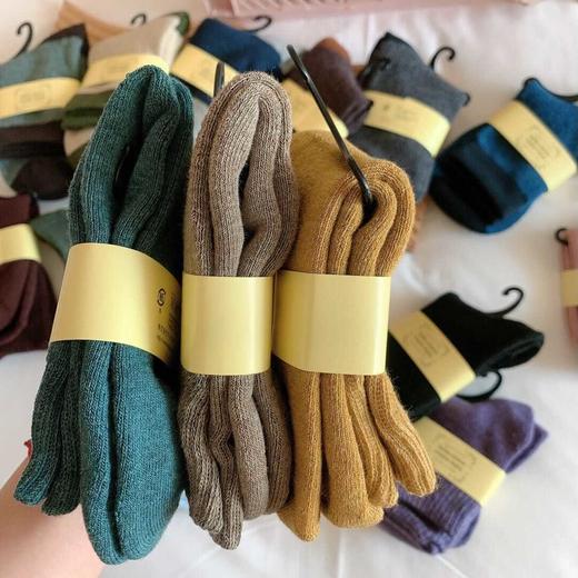 【10双装】日本新款tutu袜羊毛袜原单高筒纯色简约纯棉女神袜居家袜 商品图2