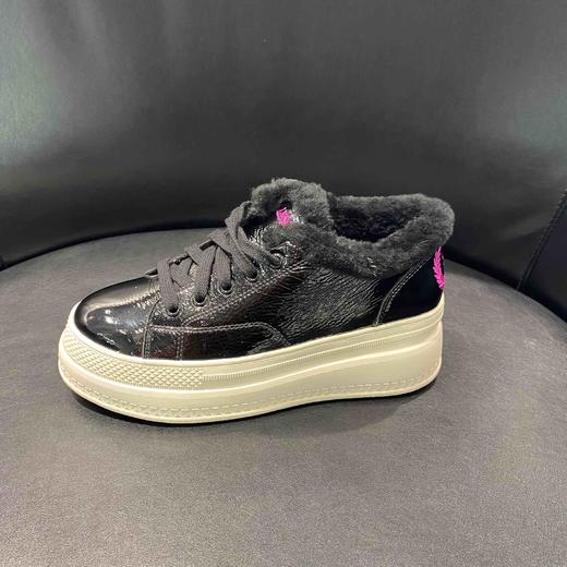 lfgj jeans AE702 加绒加厚小白鞋冬季新款女鞋内增高松糕底厚底舒适真皮百搭 商品图1
