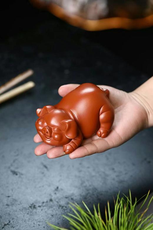 福猪.尺寸:长13公分  宽7公分  高5公分  泥料:朱泥 商品图7