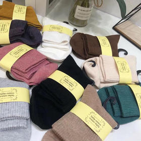 【10双装】日本新款tutu袜羊毛袜原单高筒纯色简约纯棉女神袜居家袜