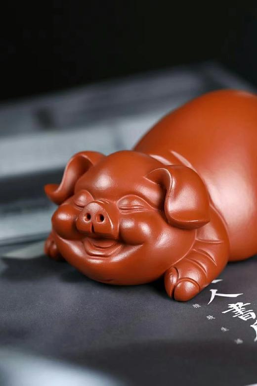 福猪.尺寸:长13公分  宽7公分  高5公分  泥料:朱泥 商品图3