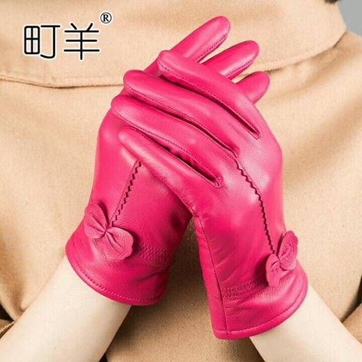 JZ-手套冬季女士保暖手套户外羊皮手套加绒加厚海宁手套厂家 商品图8