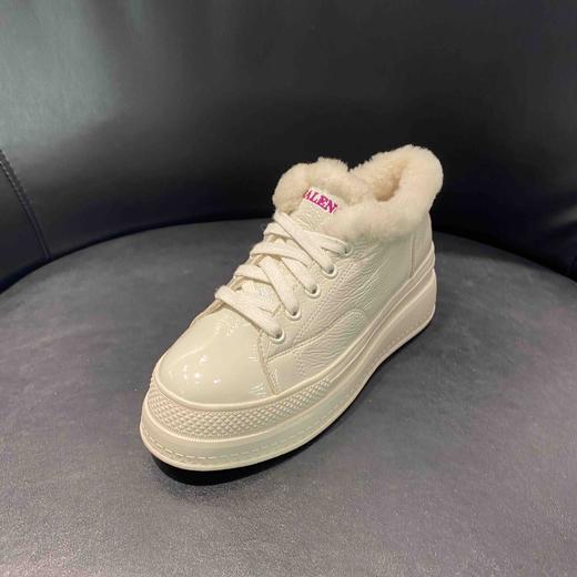 lfgj jeans AE702 加绒加厚小白鞋冬季新款女鞋内增高松糕底厚底舒适真皮百搭 商品图3