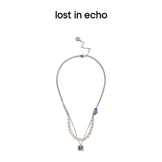 泫雅同款lost in echo 原创设计师品牌 珍珠彩钻吊坠双层项链 商品图1