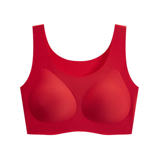 【明星同款 大红盒套装】红色女士内衣套装 一片式无尺码背心文胸内裤套装 背心式穿衣无痕 四面高弹 舒适零束缚 本命虎年好运套装 商品图6