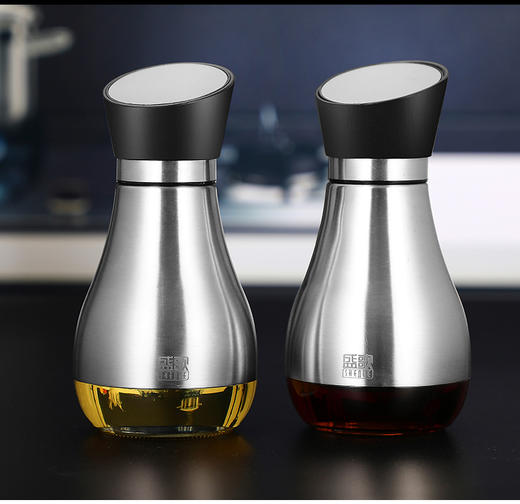 洛克不锈钢调味罐佐料瓶味精调料瓶玻璃盐罐调料盒套装家用组合装 商品图2