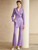 春秋高端时尚收腰紫色西服女微喇裤气质绑带西装名媛纱裙套装洋气 商品缩略图2