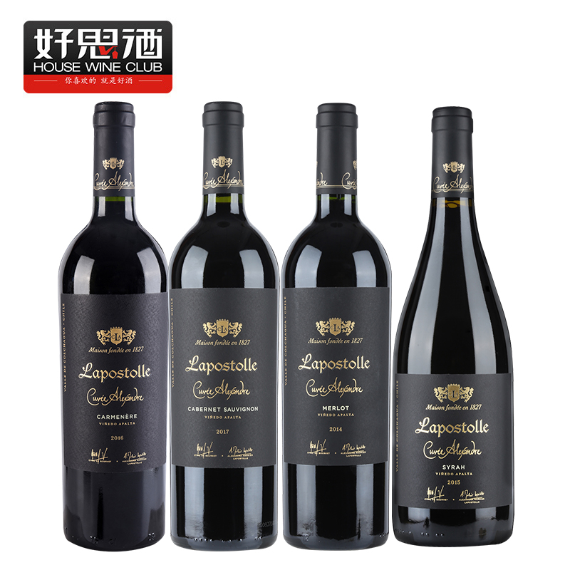 拉博丝特红酒智利十八罗汉原瓶进口lapostolle黑金梅洛干红Merlot