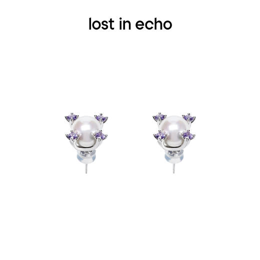 lost in echo 原创设计师品牌 珍珠爪镶彩锆耳钉 商品图2