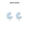 lost in echo 原创设计师品牌 绒毛珍珠吊坠耳环 商品缩略图1