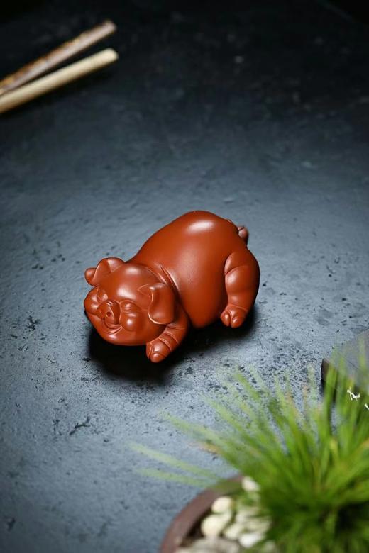 福猪.尺寸:长13公分  宽7公分  高5公分  泥料:朱泥 商品图5
