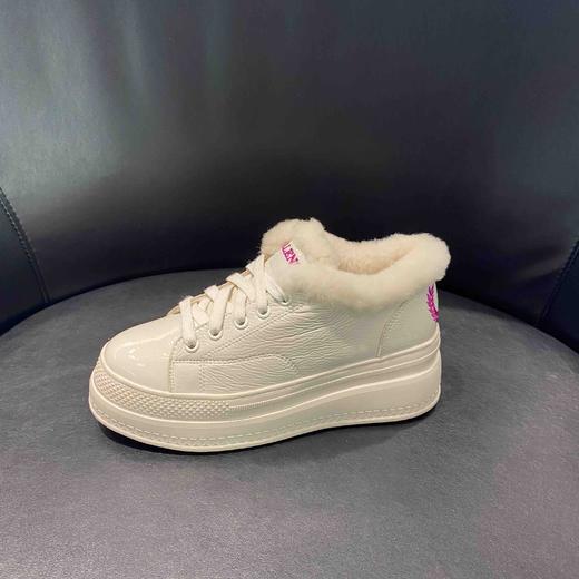 lfgj jeans AE702 加绒加厚小白鞋冬季新款女鞋内增高松糕底厚底舒适真皮百搭 商品图4