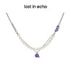 泫雅同款lost in echo 原创设计师品牌 珍珠彩钻吊坠双层项链 商品缩略图3