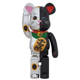Bearbrick 阴阳招财猫 黑银-千万两 1000%