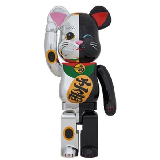 Bearbrick 阴阳招财猫 黑银-千万两 1000% 商品图0