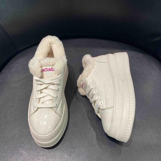 lfgj jeans AE702 加绒加厚小白鞋冬季新款女鞋内增高松糕底厚底舒适真皮百搭 商品图7