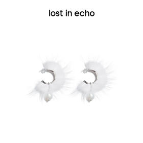 lost in echo 原创设计师品牌 绒毛珍珠吊坠耳环