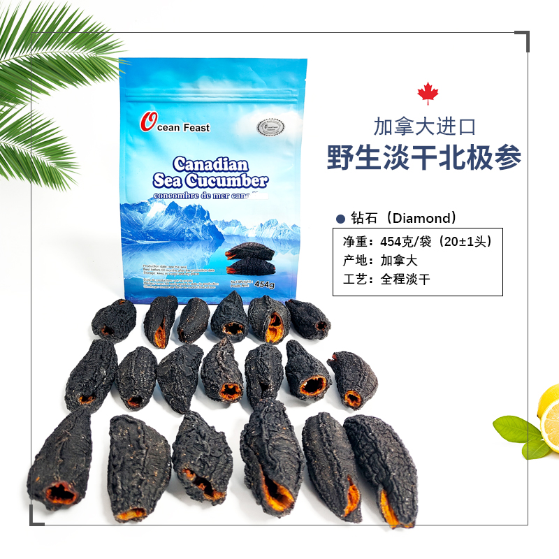 Ocean Feast 北极淡干海参【钻石级20头左右/454g袋装】