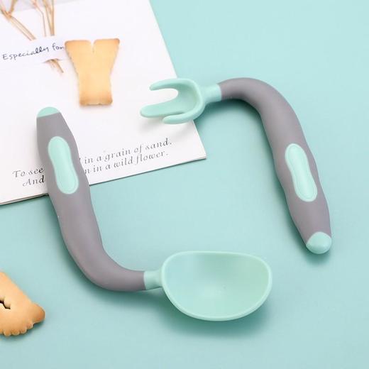 【餐具套装】开优米kiuimi宝宝学吃饭训练叉勺婴儿可弯曲辅食勺子叉子儿童餐具套装带收纳盒 商品图8