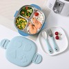 【便携式分隔餐盘套装】开优米幼儿园餐盘304不锈钢创意儿童餐具宝宝菜盘卡通盘子含刀叉 商品缩略图0