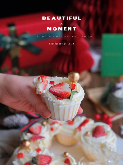 草莓花环蛋糕，冬日里的小确幸，莓有烦恼，草莓🍓组合杯子蛋糕 商品图1