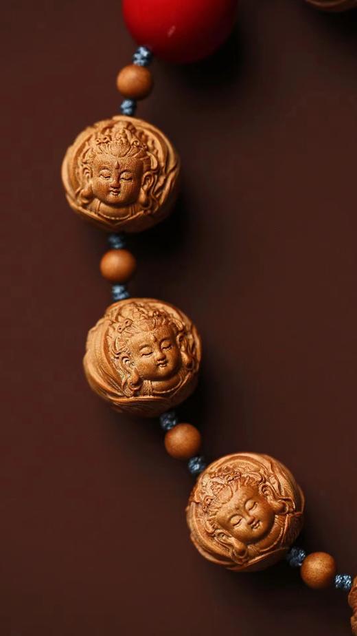 老山檀香【莲花观音】20mm11颗持珠 商品图1