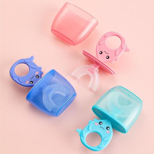 【护牙神器】开优米kiuimi儿童u型牙刷手动宝宝1岁半2-3-4-6岁以上u形硅胶软毛刷牙卡通牙刷 商品图8