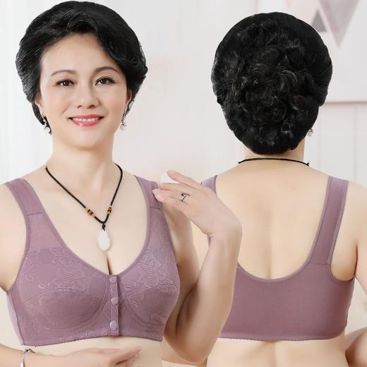 YY-182新款棉质提花款背心式前扣内衣 女士蕾丝杯大码无钢圈文胸 商品图0