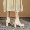 ZHR短靴女2021新款尖头切尔西靴粗跟百搭靴子加绒女靴气质高跟靴 商品缩略图1