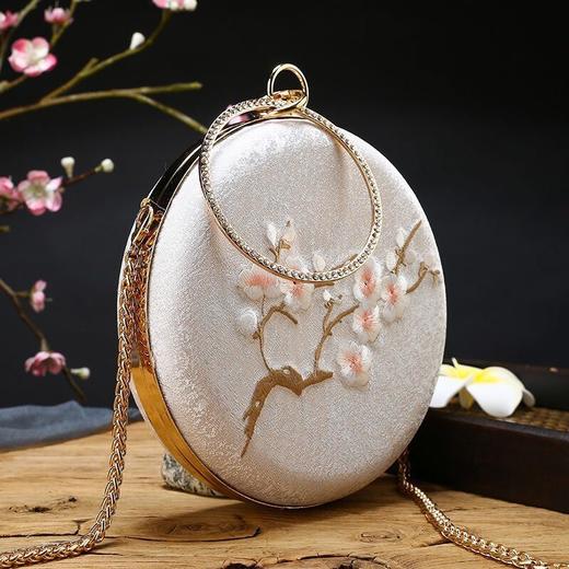 女单肩斜跨包2021新款汉服古风包包链条小圆包旗袍刺绣配饰口金包 商品图1