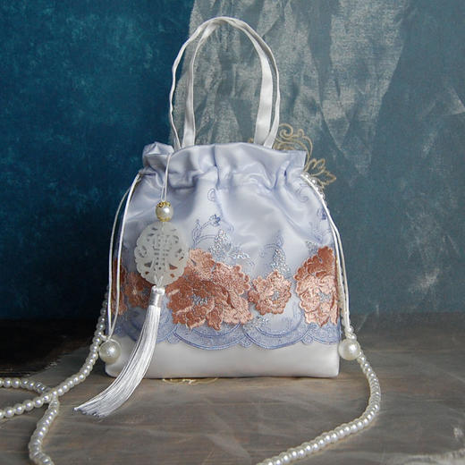 原创中国古风仙女斜挎汉服包配古风蕾丝刺绣的单肩流苏包手提 商品图2