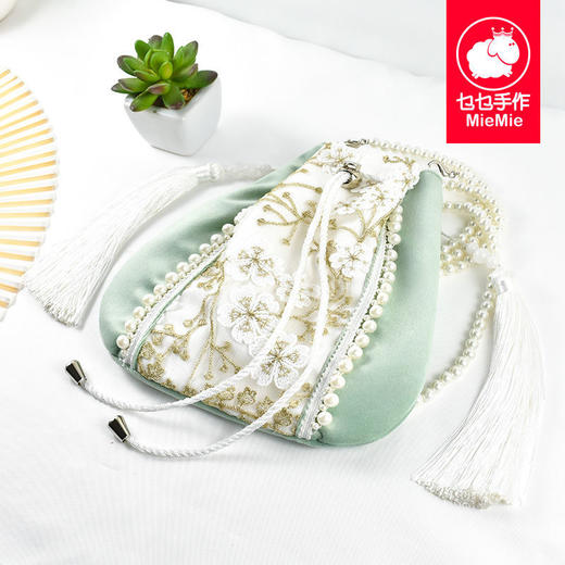 原创古风汉服斜挎手提布包森系民族风配古装小仙女丝绒小荷布包袋 商品图7