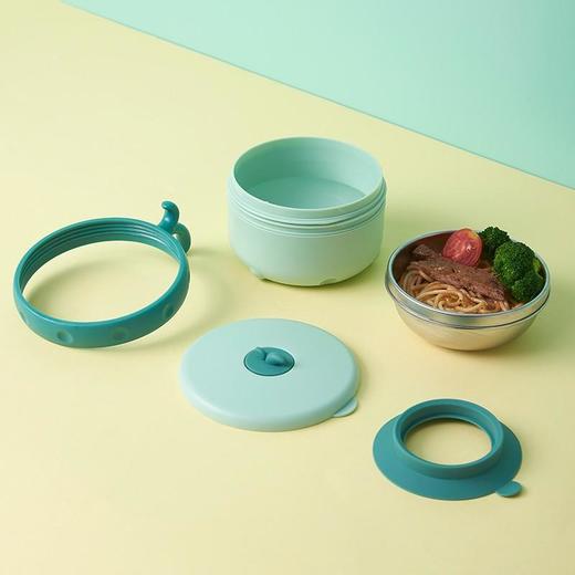 【防摔吸盘不锈钢辅食碗】开优米儿童餐具 宝宝婴儿防摔碗吸盘辅食碗316不锈钢注水保温碗 商品图2