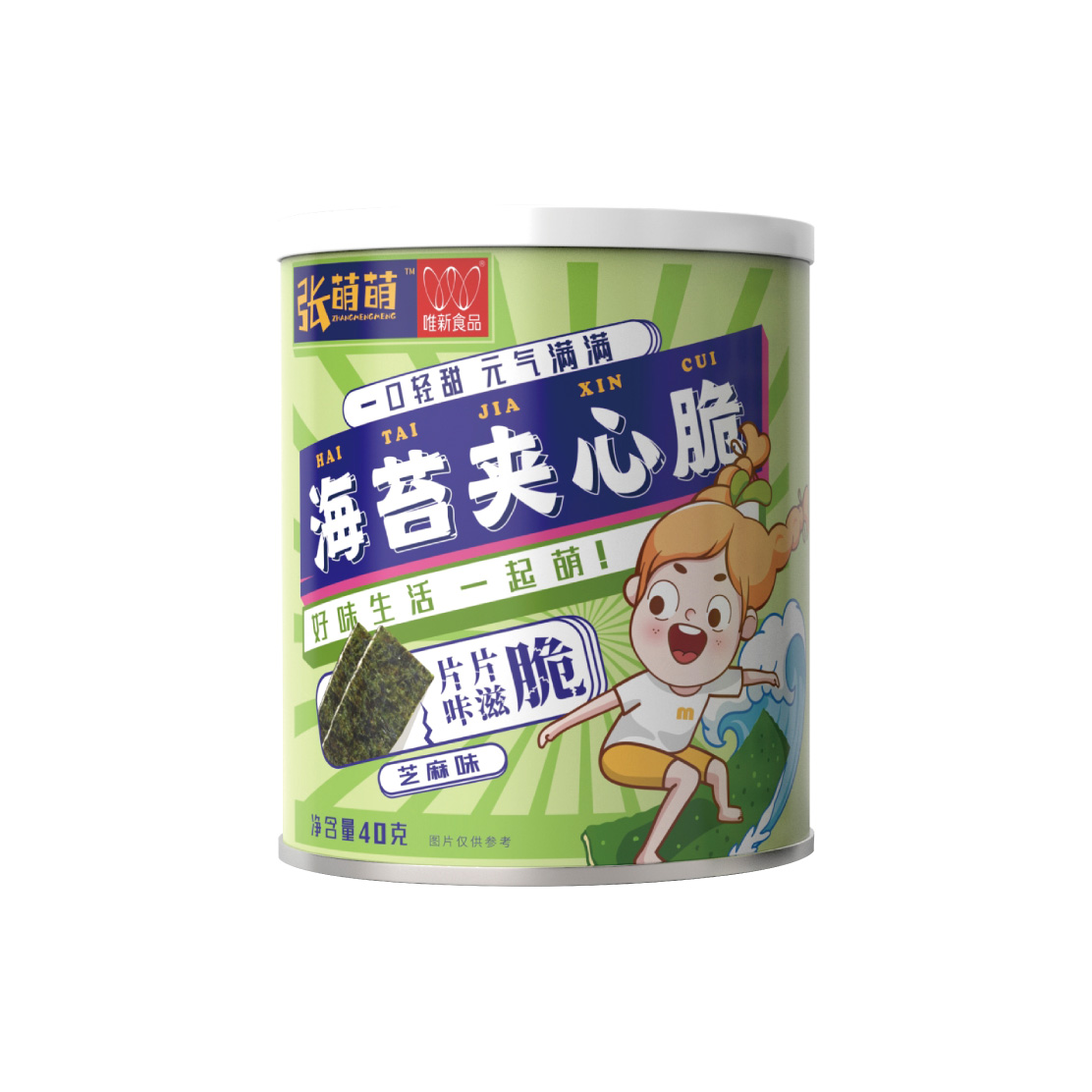 张萌萌 休闲零食 40g海苔夹心脆（芝麻味）