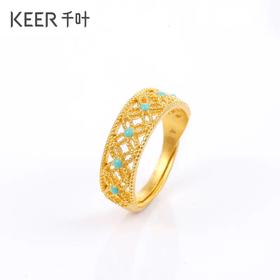 千叶珠宝 东方印象 幸福和谐A足金戒指39900025952