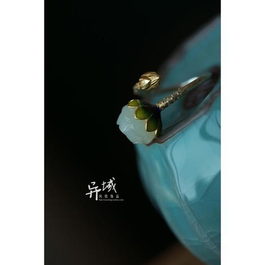 【夏恋。】银烧蓝饰品镶嵌莲花复古女款戒指指环 商品图2