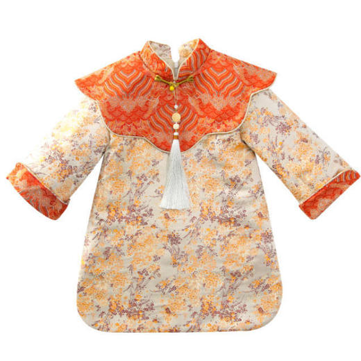 女童旗袍冬装儿童加厚连衣裙中国风复古儿童裙小女孩新年裙子国潮 商品图4