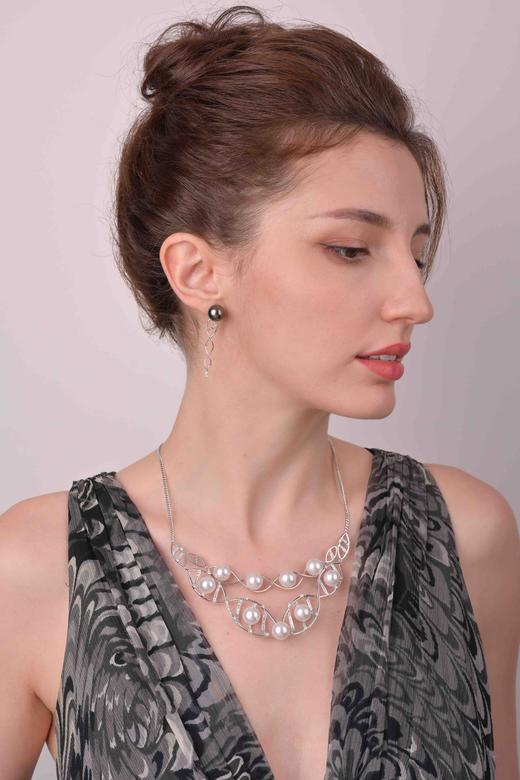 「DNA生命密码」澳白珍珠钻石项链9粒12mm澳洲白珍珠2.36克拉钻石28.46克18K白金 商品图3